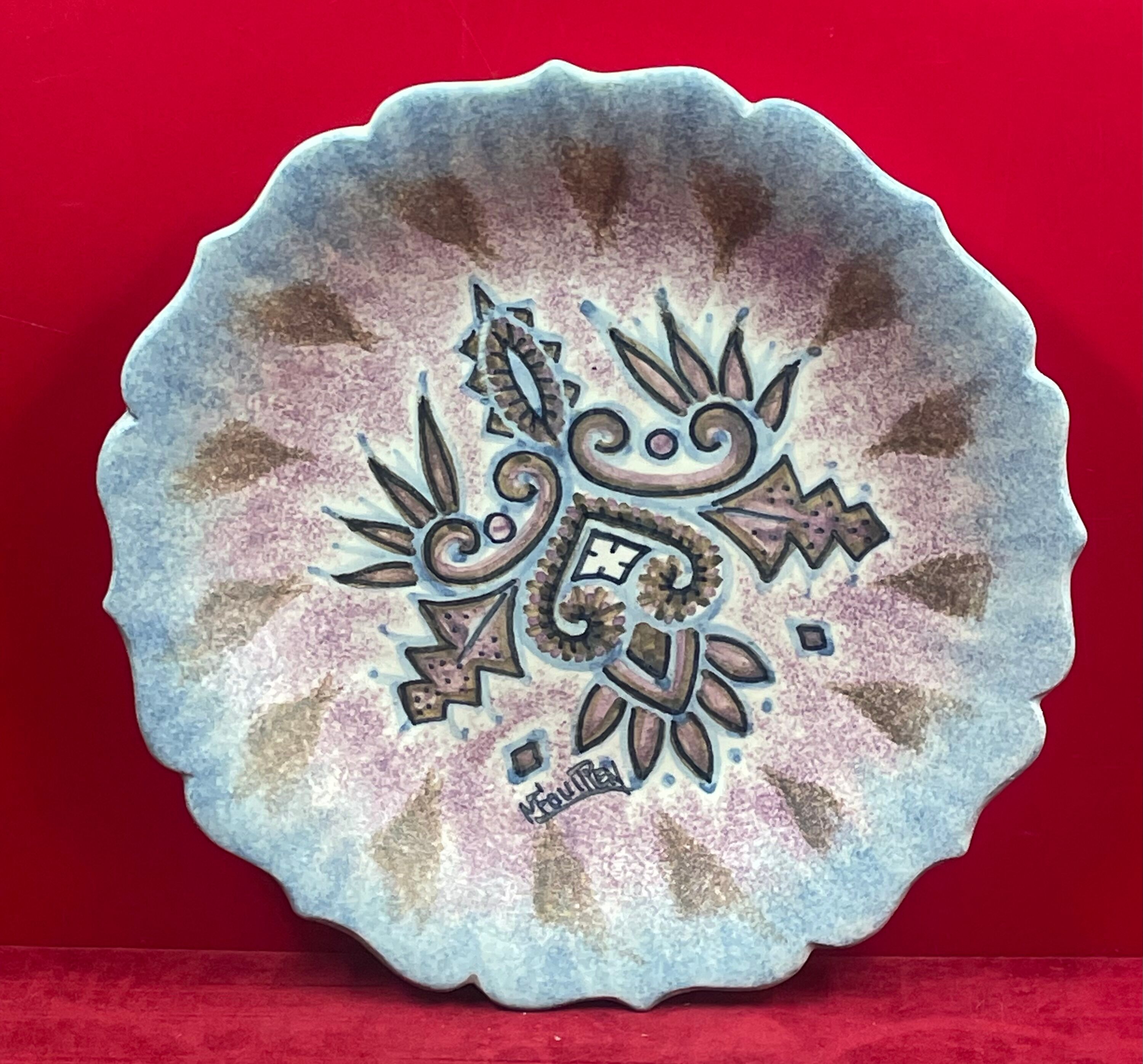 Assiette céramique porcelaine Quimper signé P. Fouillen