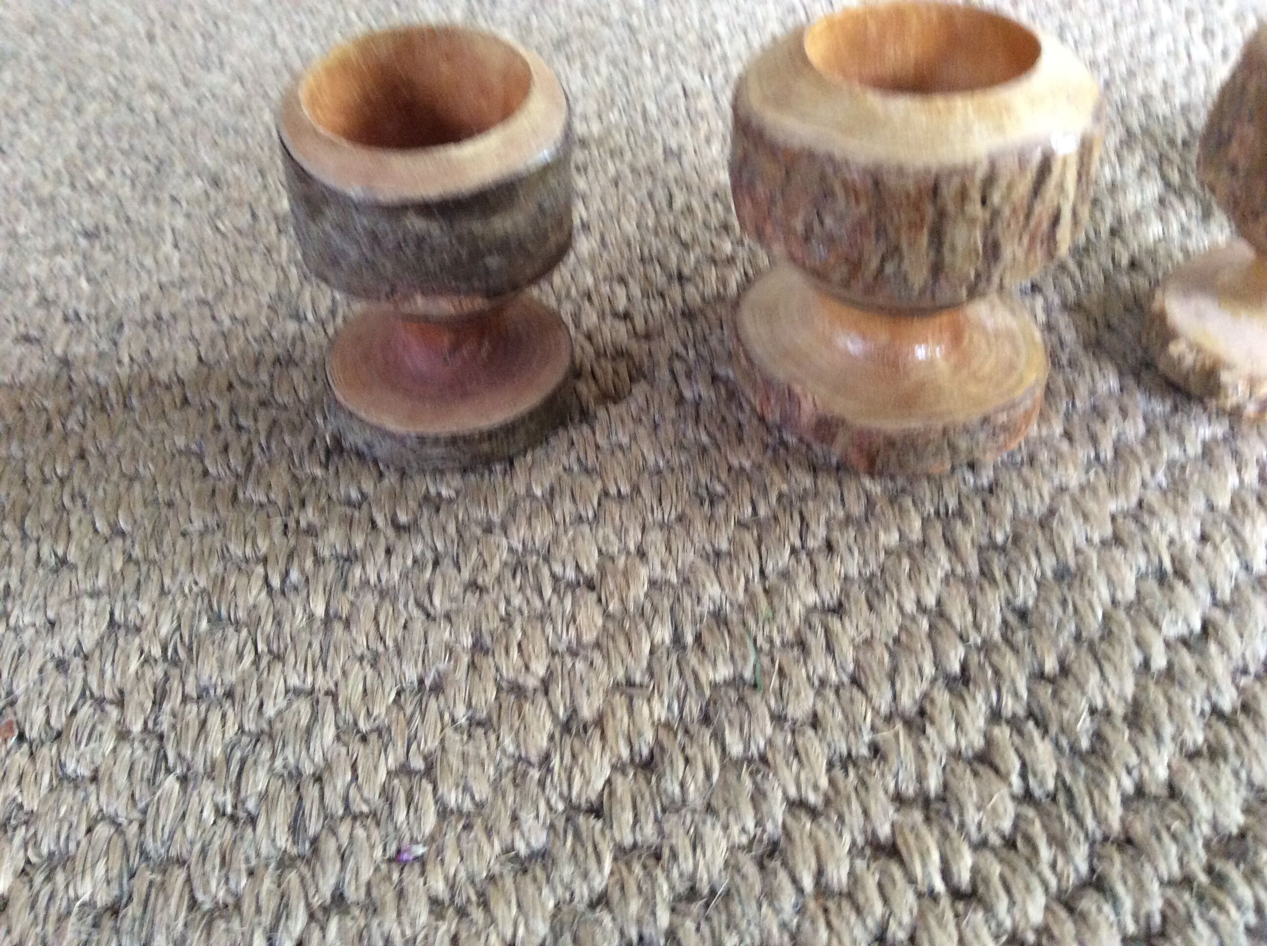 Series of 6 wooden coquetiers