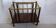 Magazine holder or vintage wood & brass bottles