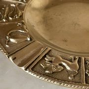 Cendrier horoscope en bronze doré vintage