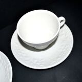 SARREGUEMINES Set of 2 plain molded opaque earthenware cups 1900