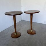 Pair of art deco oak side tables
