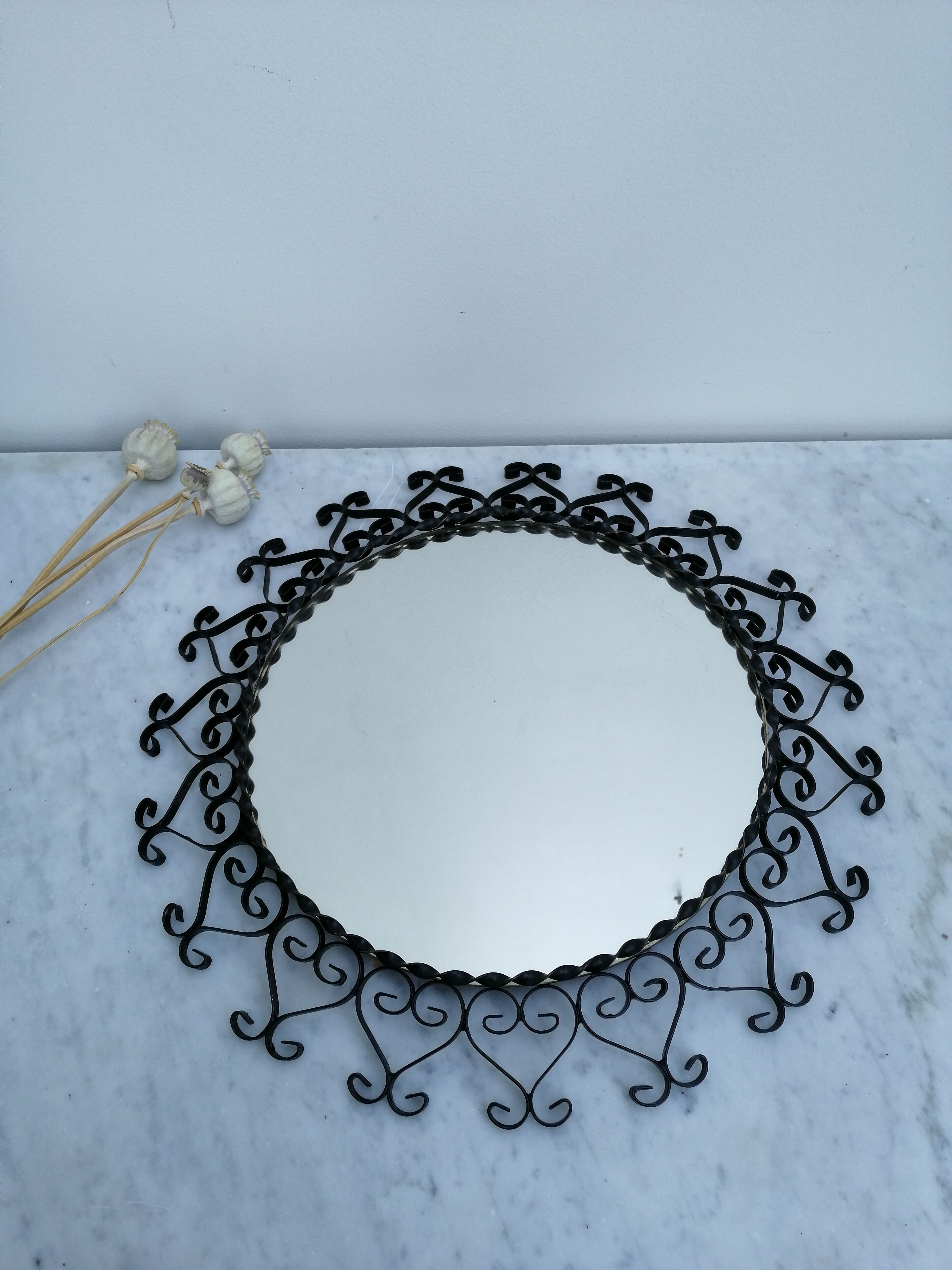 Mirror sun wrought iron 35cm