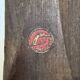 Pair of vintage wooden skis 184cm