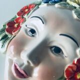 Ceramic wall face signed Il Falco