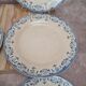 Set of 6 antique flat plates from Creil and Montereau, La Vallières service, 23 cm