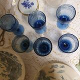 6 seventies/eighties stemmed glasses with fruity decoration