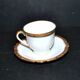 Boyer limoges porcelain coffee cup with golden frieze decor