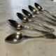 6 tablespoons. Antique. Silver-plated.