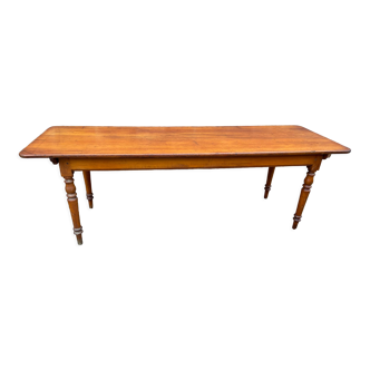 Large Alsatian farmhouse table 225 cm fir shade Merisier