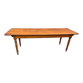 Table de ferme alsacienne 225 cm sapin teinte Merisier