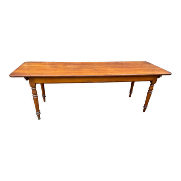 Table de ferme alsacienne 225 cm sapin teinte Merisier