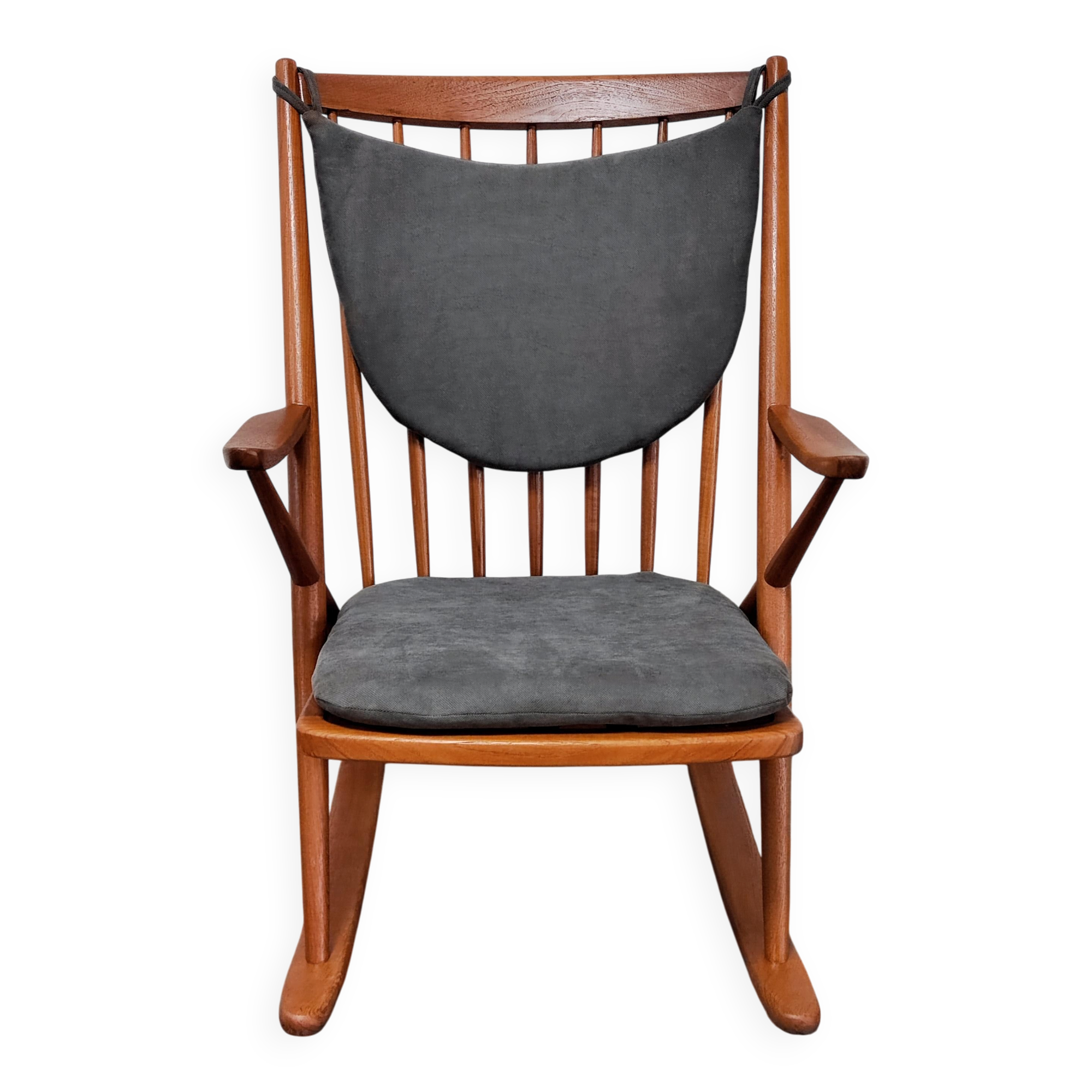 Teak rocking chair MCM Model 182 by Frank Reenskaug for Bramin