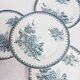 Set of 4 flat plates, iron earth, Société Amandinoise, Margot