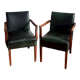 Pair of 1940 bridge armchairs in skaï