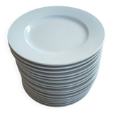 16 white porcelain dessert plates