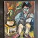 Vintage Oil Painting Man Reading