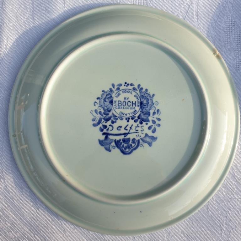 Set 6 plates Delfts for Royal Sphinx Holland by Boch Belgium