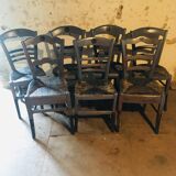 Lot de 7 chaises bistrot moustache
