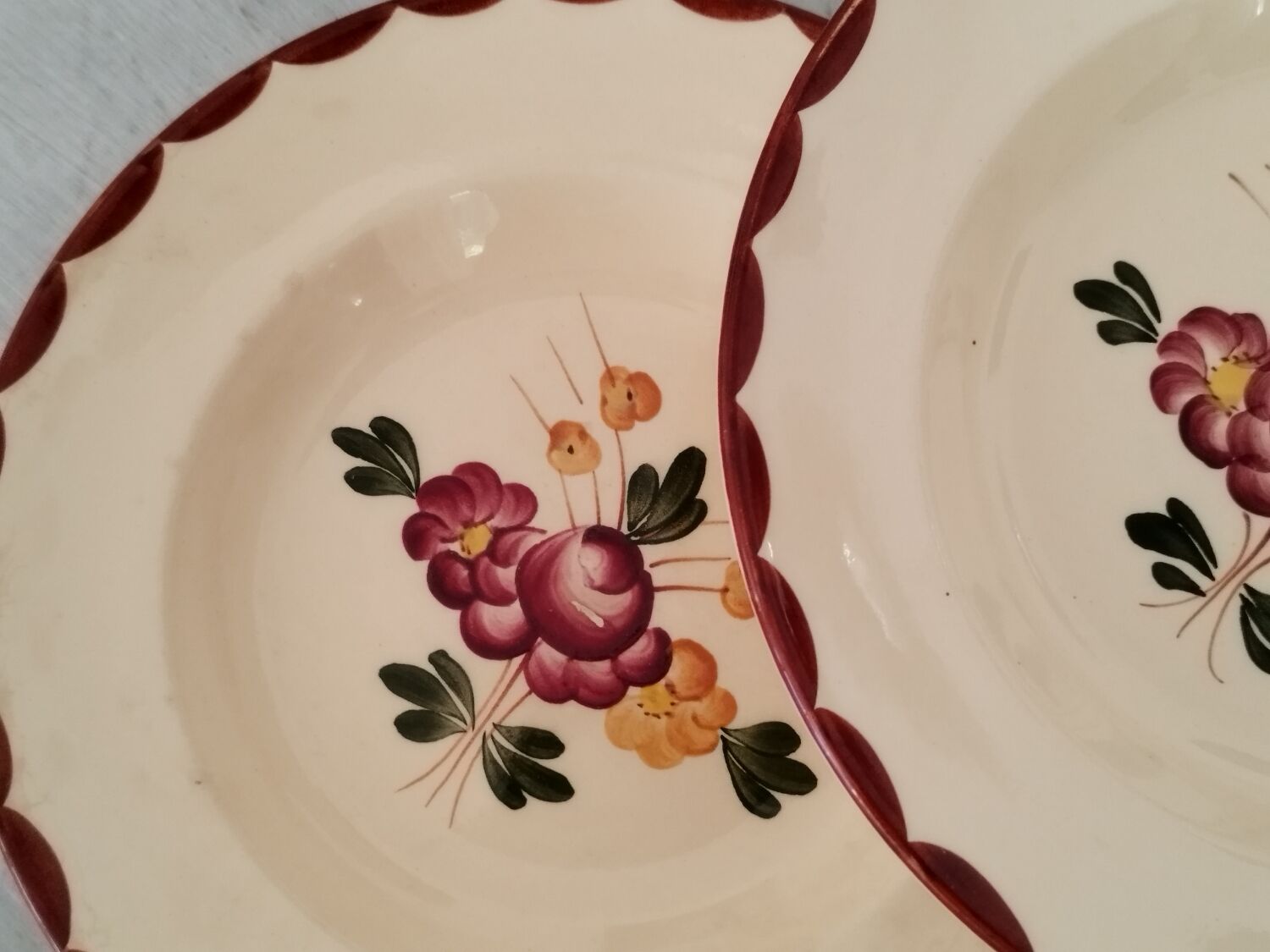 Longchamp Earthenware Dinner Plates Agen Model Vintage