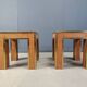 Paire de tables d'appoint en laiton et bois de ronce, années 1980