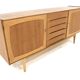 Scandinavian teak and oak enfilade, Sweden, 1960