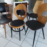 Suite de 6 chaises Bistrot Baumann dépareillées vintage