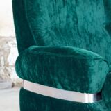Fauteuil en velours vert "spage age" par Beka, 1970