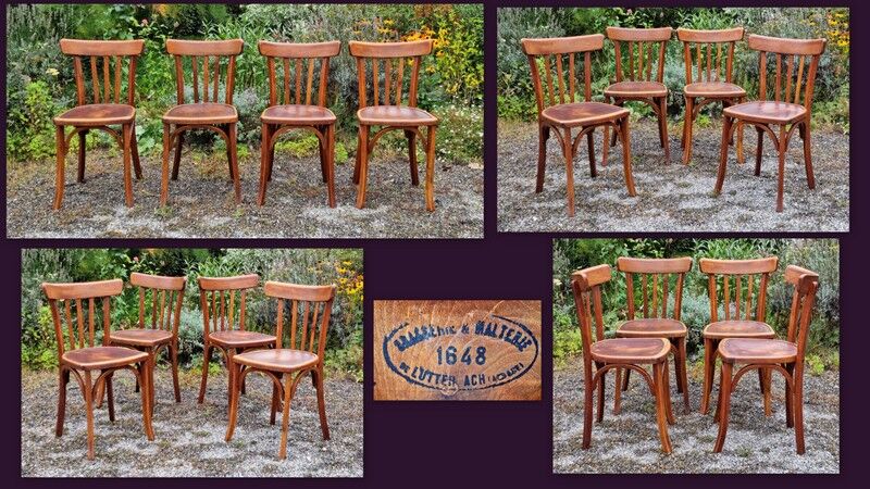 Set 4 chairs bistro Luterma 40s
