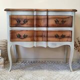 Walnut crossbow chest of drawers