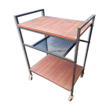 Table desserte à roulettes acier bois Meurop