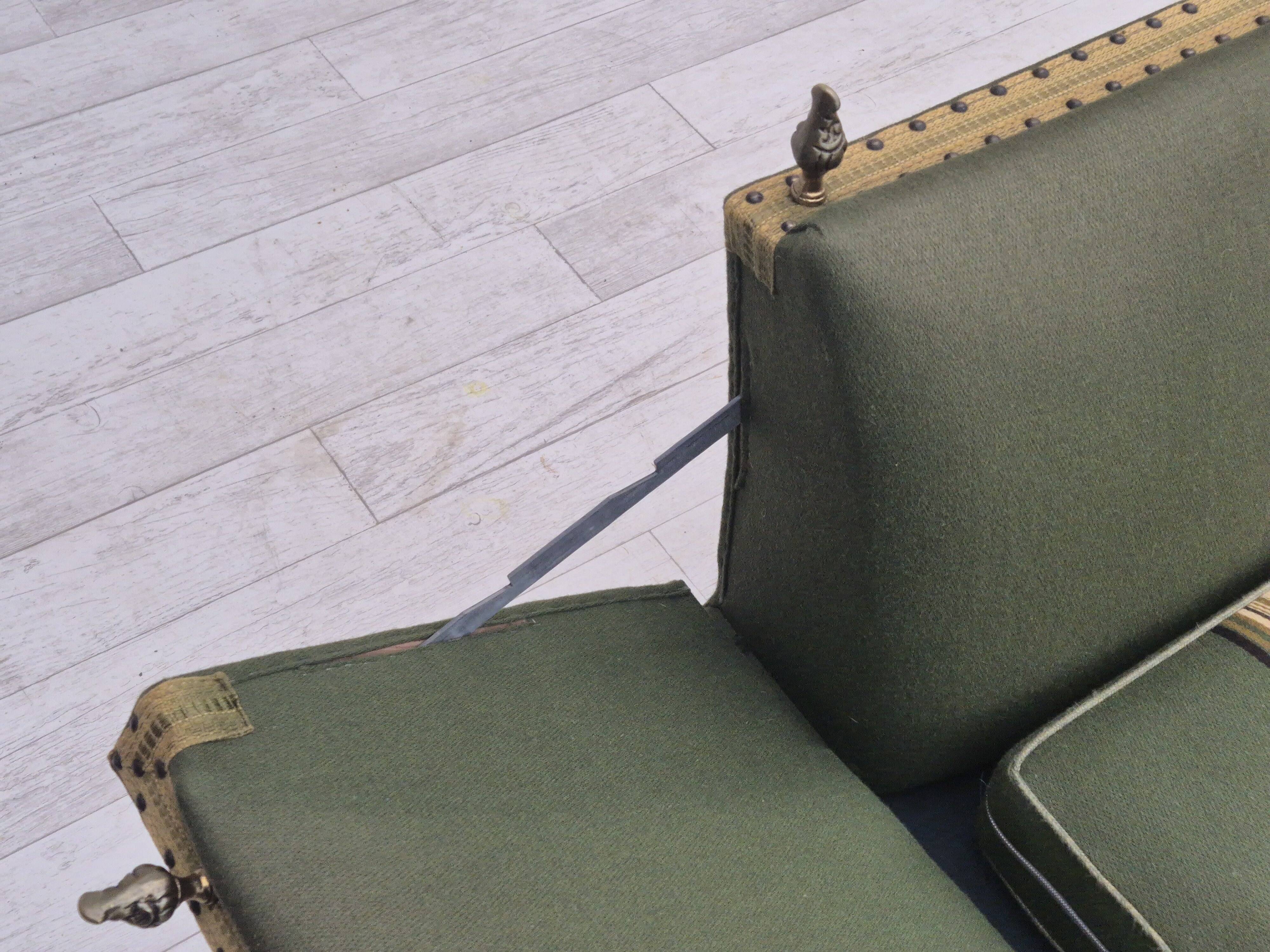 Canapé danois 2 places en velours et laine, années 1970