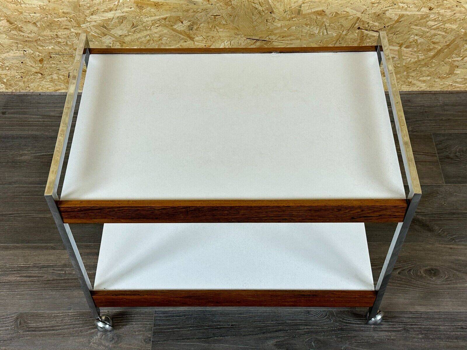 60s 70s serving trolley dinette made of teak & chrome Danish Modern Design