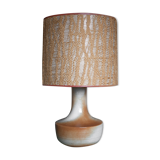 vintage lamp, table lamp, lampshade lamp, sandstone foot, macramé lampshade, living room lamp
