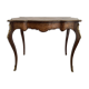 Table d'appoint vintage bois marqueté et laiton