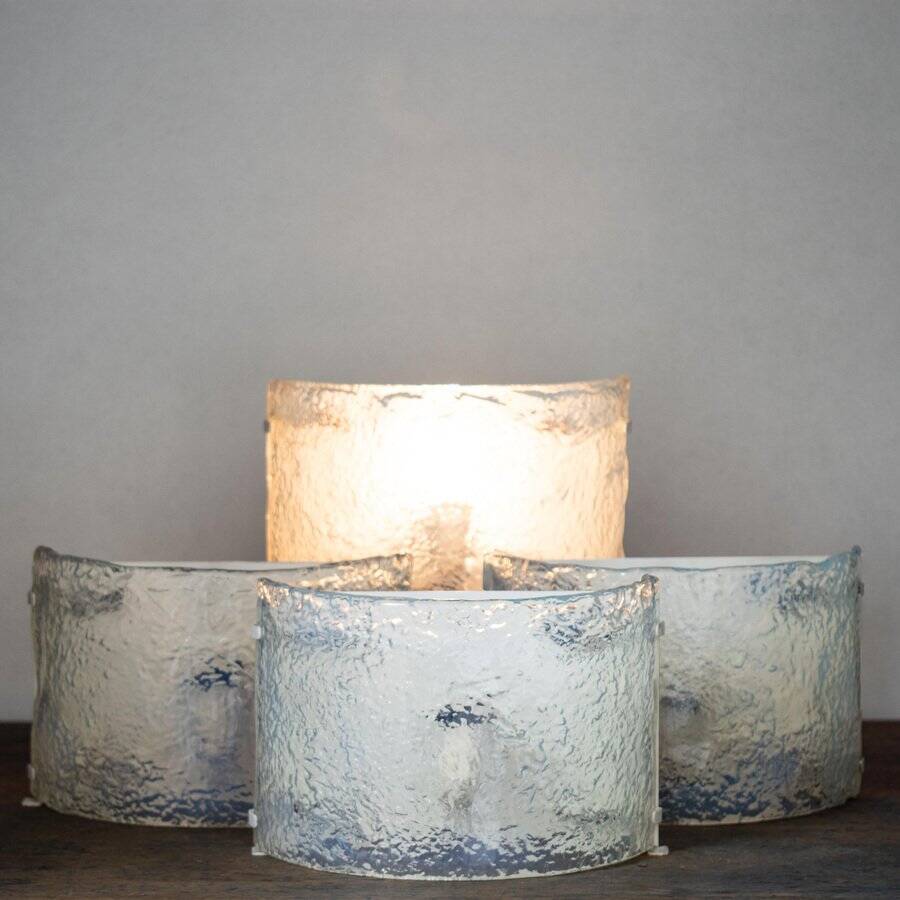 Vintage Murano glass wall lamps by Mazzega, Italy, 1970, set of 4