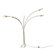 Italian regency brass arc floor lamp with five arms and marble base, 1970's