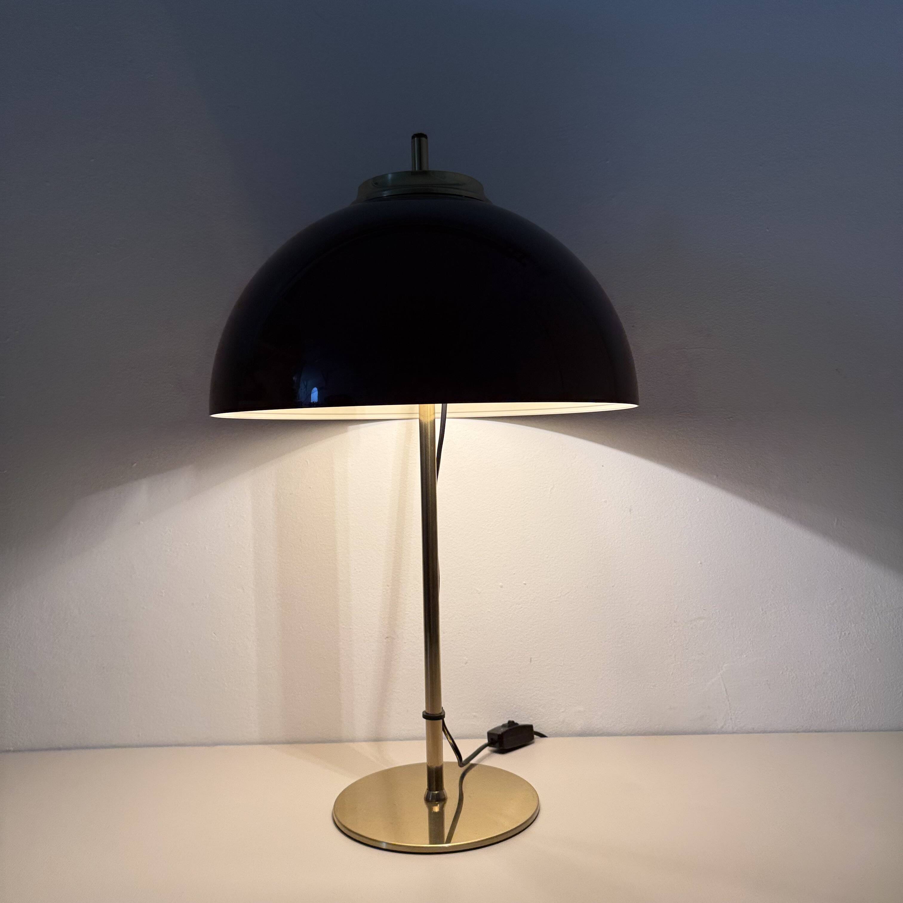 Vintage Mushroom table lamp with gold metal base , 1970s
