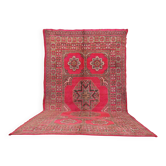 Tapis marocain vintage rose 208 x 384 cm, tapis en laine berbère fait main, tapis boho