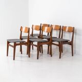 Ensemble de 6 belles chaises de salle à manger par Erik Buch (Danemark, années 1960).