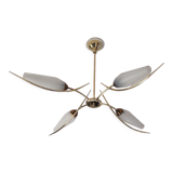 Lustre en laiton vintage de la maison Lunel 1950