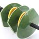 Lamp with yellow and green freeforms in ceramic, 90s