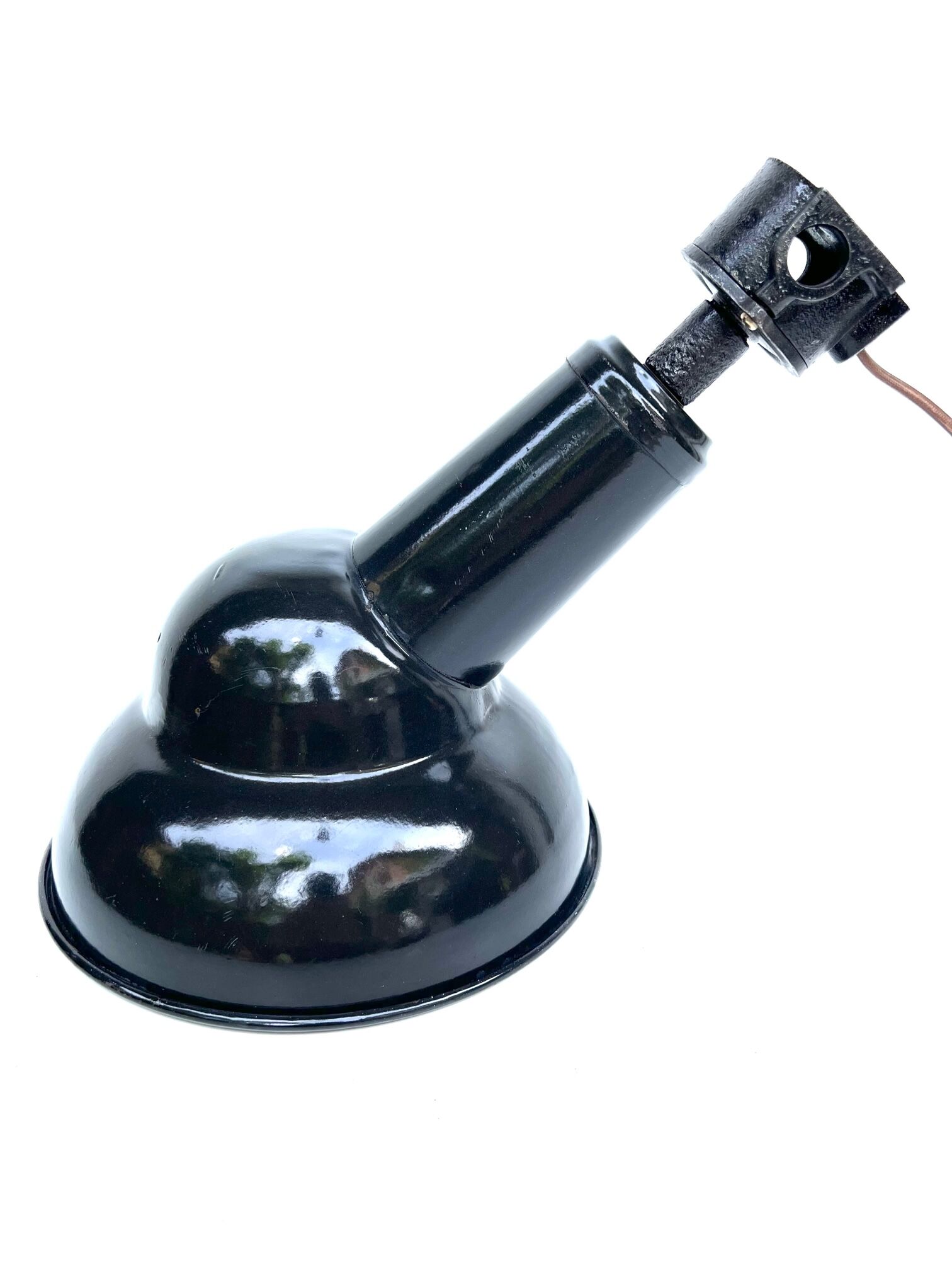 BLACK ENAMELLED TOLE WALL LAMP 1940 LEGRAND Ø 25 CM