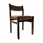 Chaise seventies vintage – bois teinté et tissu d’origine