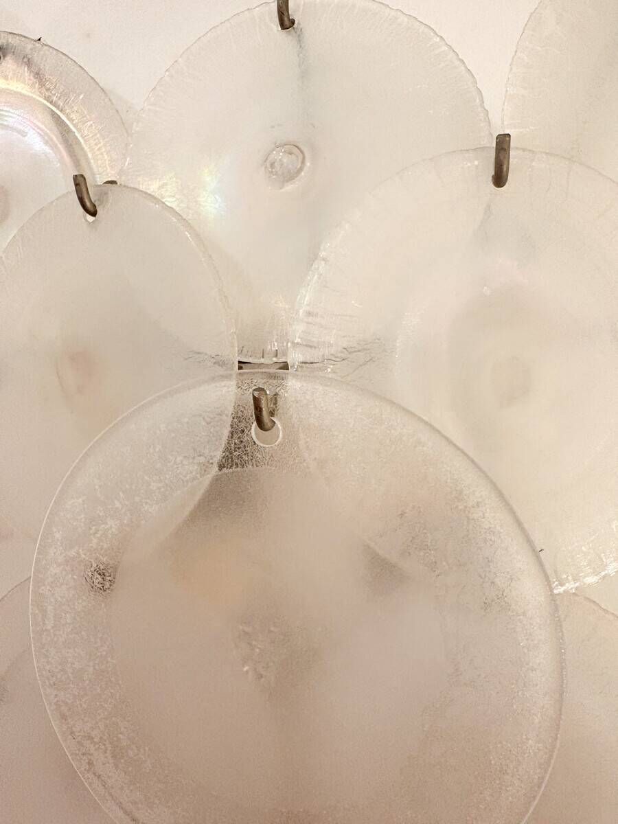 Pair of Carlo Nason Wall Lamps With Murano Glass Discs - 1960s