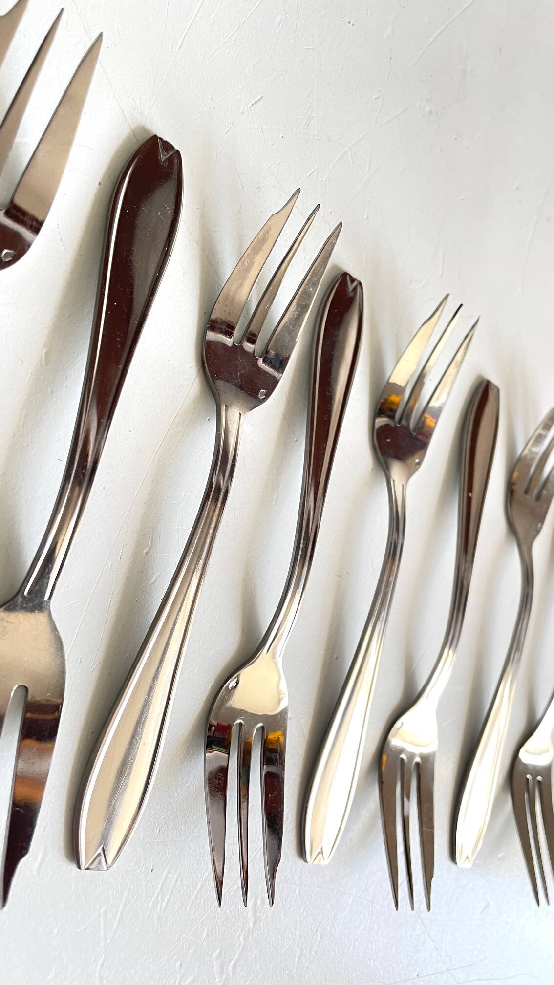 12 Fourchettes à DESSERT Inox Vintage