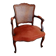 Fauteuil louis XV terracotta et cannage