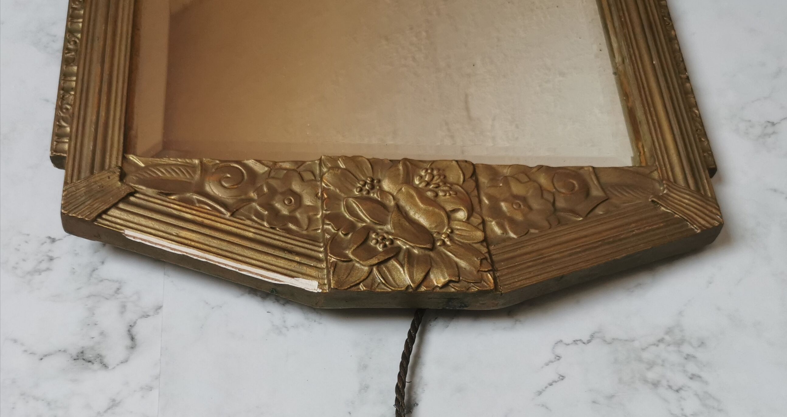 Large Art Deco mirror gilded wood  77x40cm