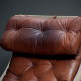 A Pernilla 69 leather lounge chair by Bruno Mathsson for Dux, 1969