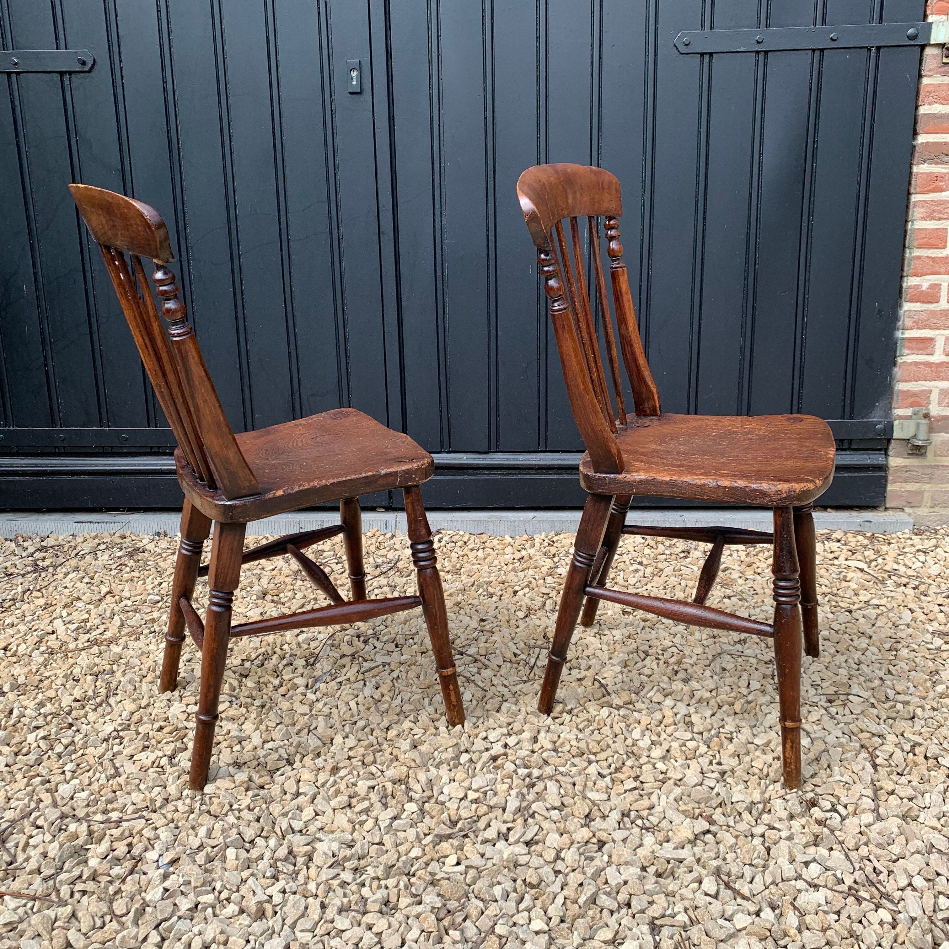 Pair of Windsor chairs stamped